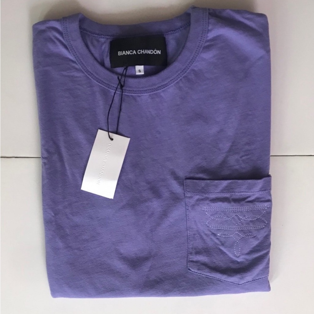 Bianca Chandôn purple pocket tee shirt NWT